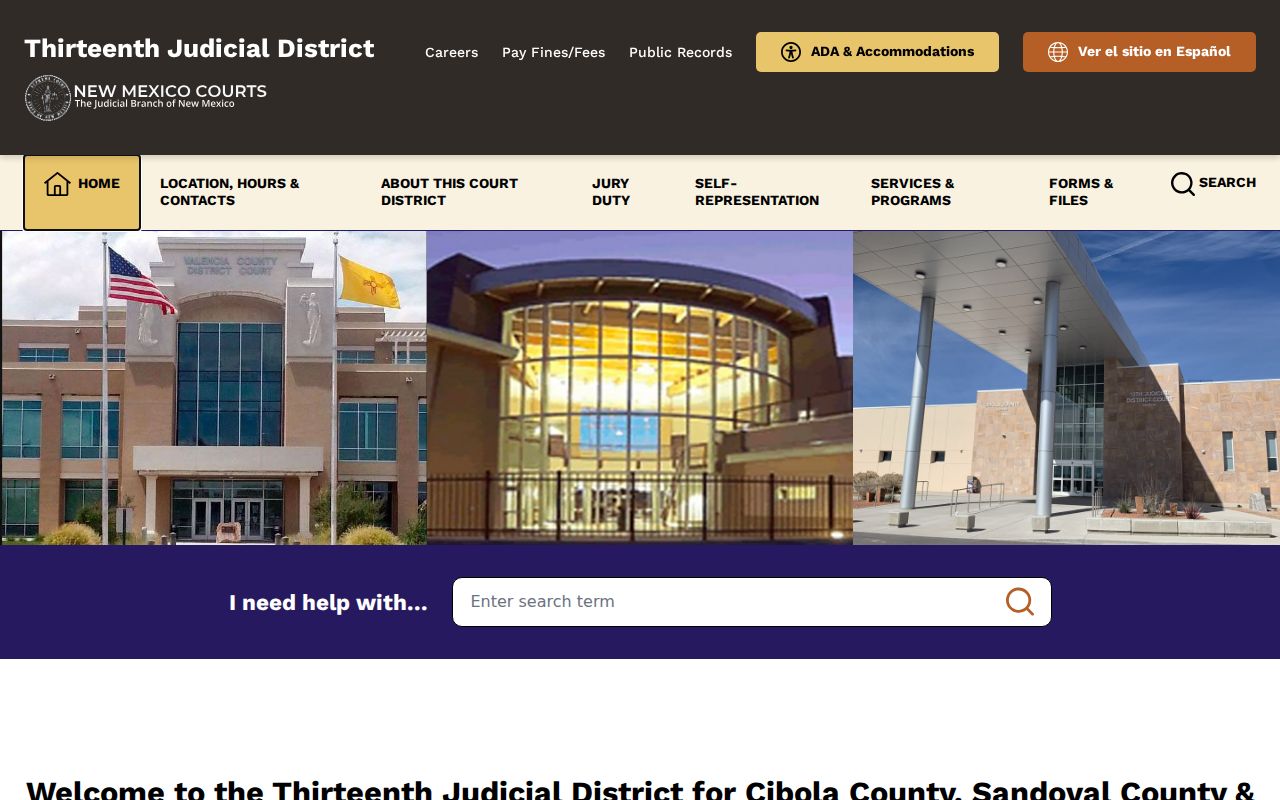 Cibola County criminal court records at the Thirteenth Judicial District
