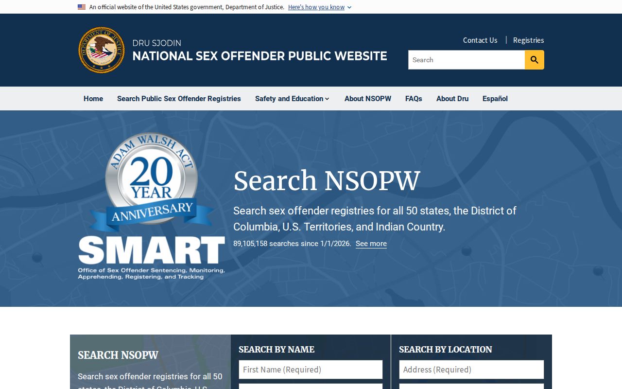 Cibola County sex offender records search on the national registry